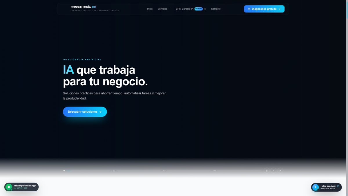 Captura de la web del proyecto Consultoría TIC