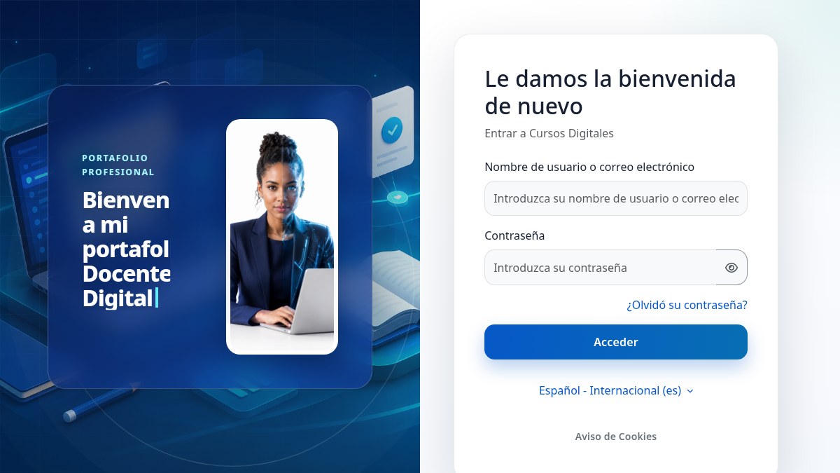 Captura de la web del proyecto Cursos Digitales